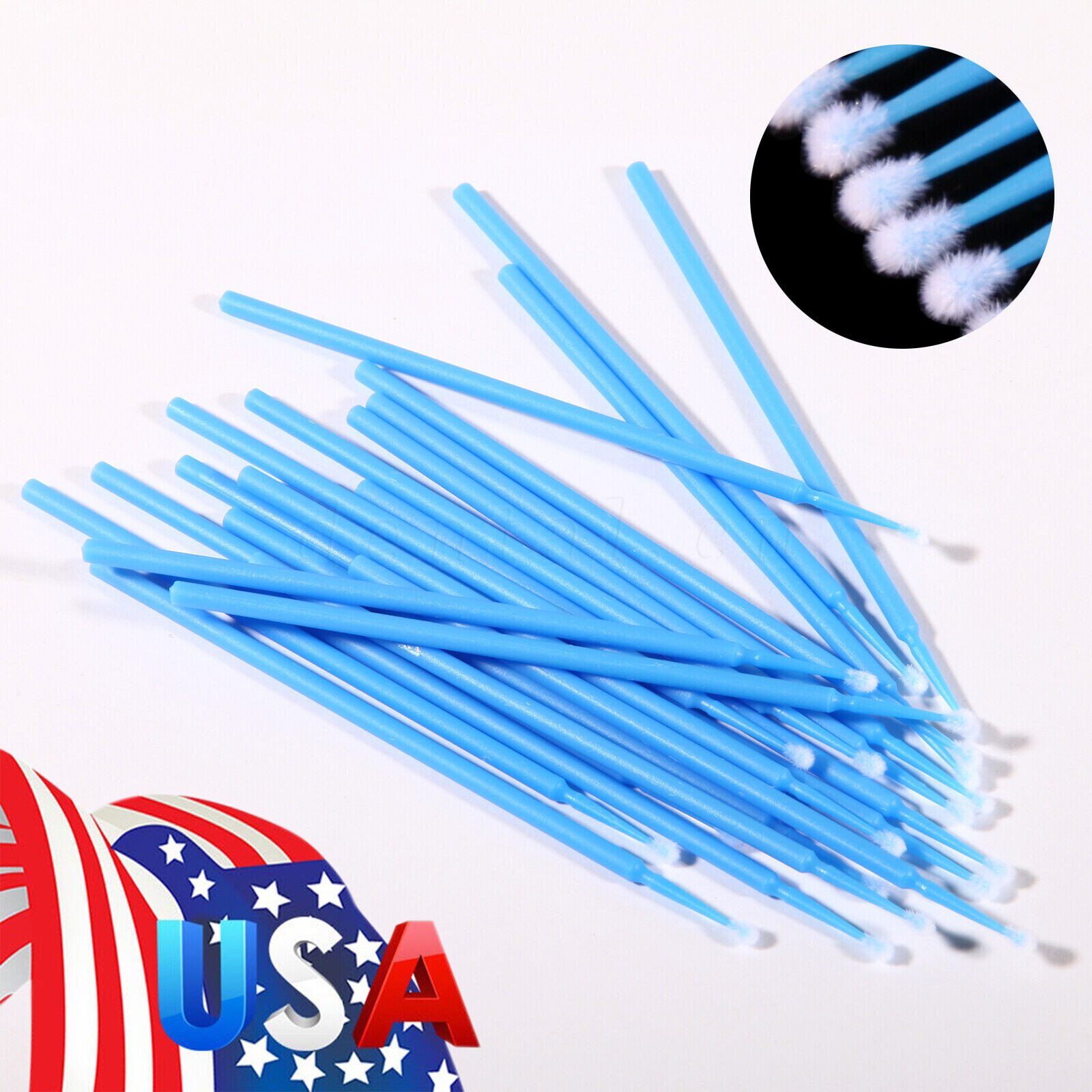 USA Microbrush Micro Brush Applicator Tips for Makeup Eyelash Dental Super Fine