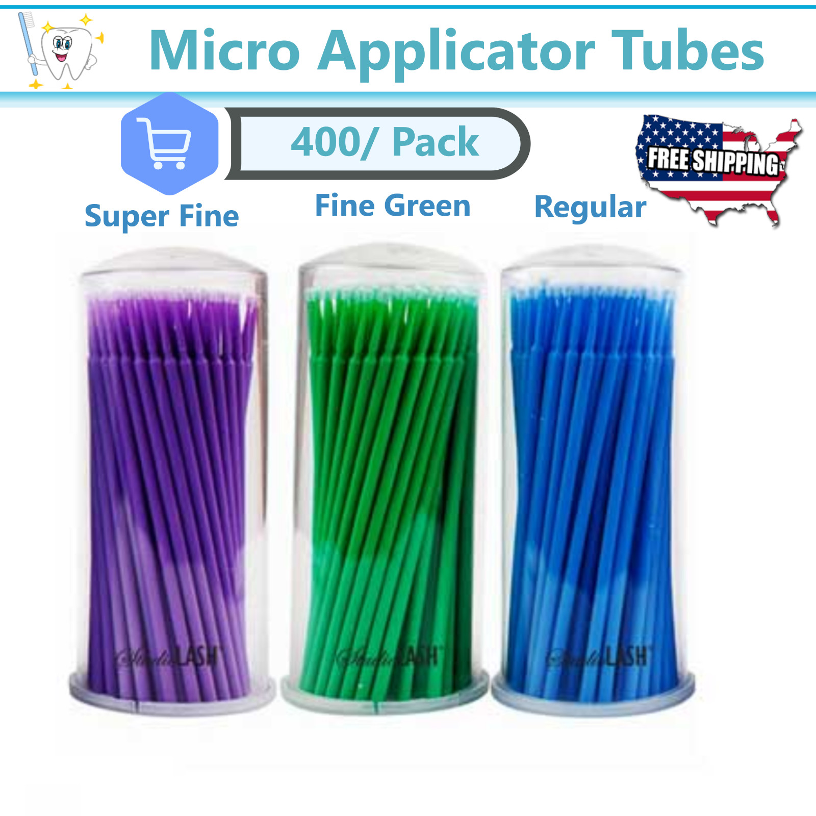 400pcs micro applicator tips micro brush Regular/Fine/Ultra dental Beauty