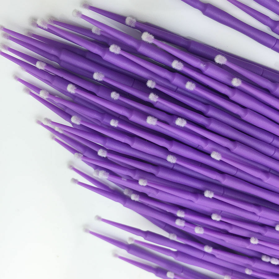 1000 Pcs Dental Disposable Purple Micro Applicators Brushes Ultrafine 1.5mm