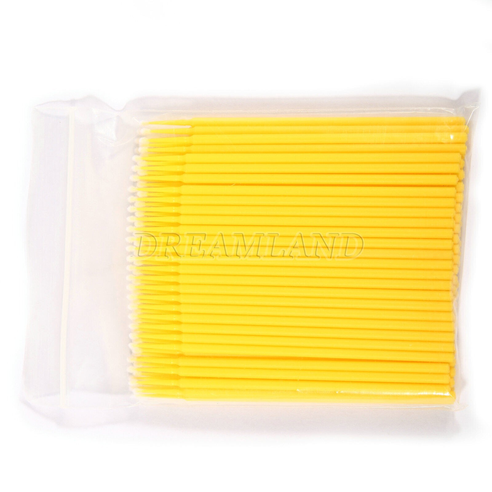 100Pcs Dental Swabs Disposable small Applicator Brush Stick 2.0mm yellow in USA