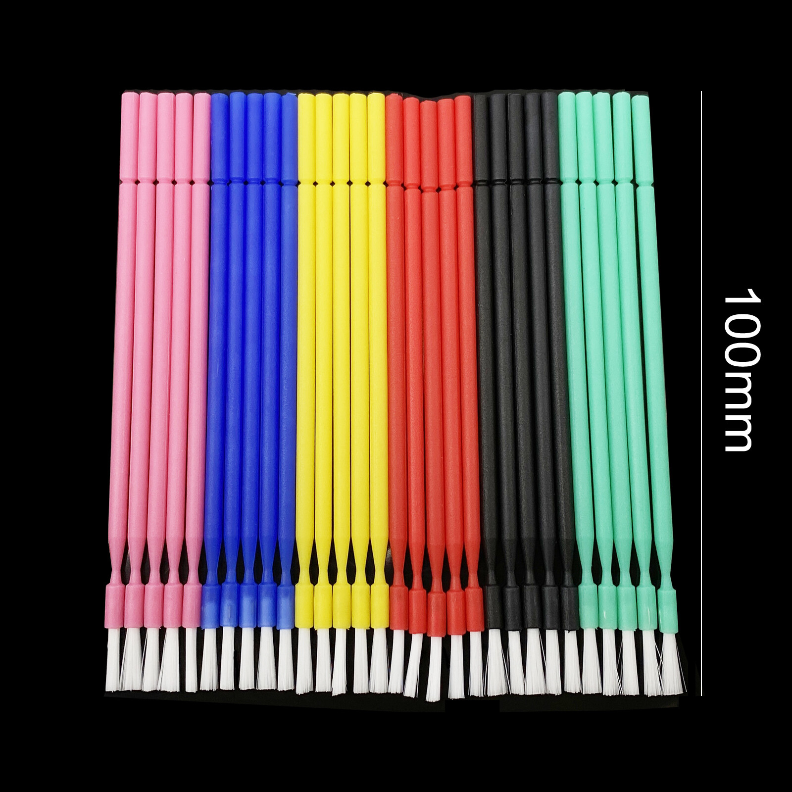 100 Pcs Dental Disposable Micro Applicator Brush Bendable Long Shank Blue Green