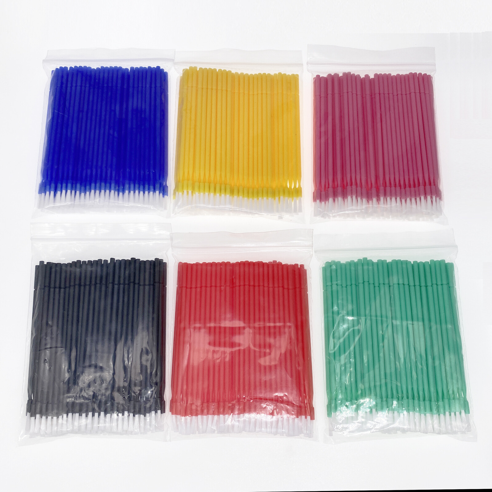 100 Pcs Dental Disposable Micro Applicator Brush Bendable Long Shank Blue Green