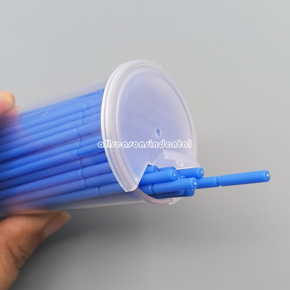 100Pcs Dental Disposable Bendable Taper-Cut Bristles Applicator Brush Blue/Pink