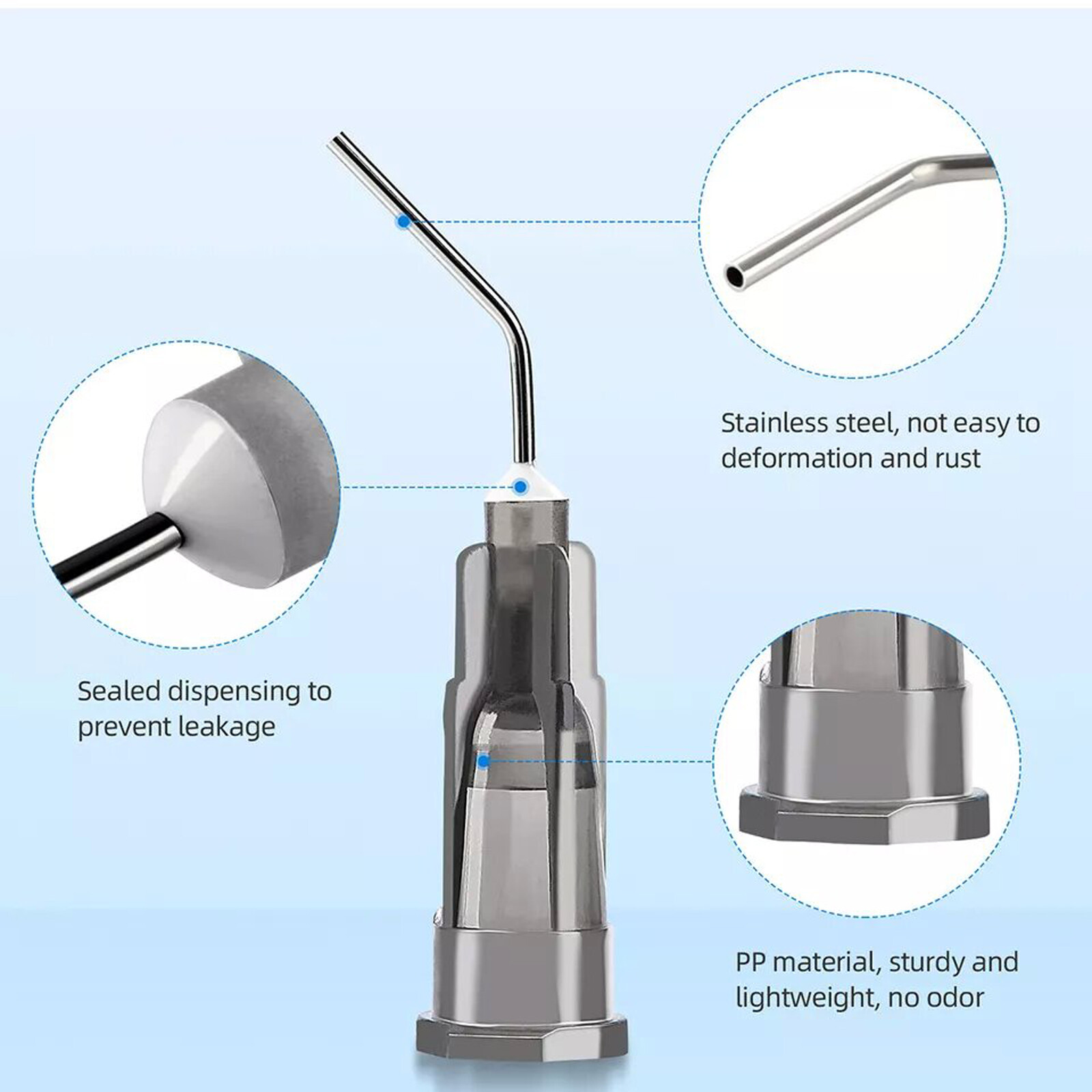 Dental Needle Tips for Etch Gel Composite Flow Applicator (Choose Gauge & Qty)