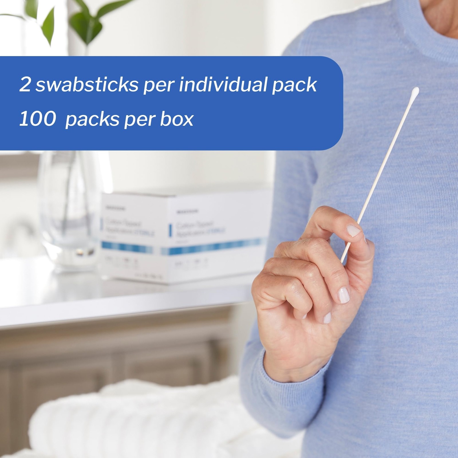 McKesson Sterile Cotton Tipped Applicators, 6 200 Count (Pack of 1), Tan