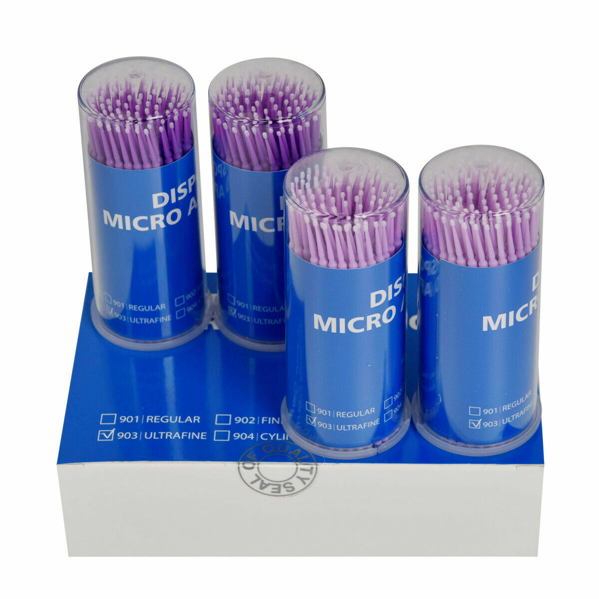 400 Pcs Dental Disposable Micro Applicator Brush Bendable Fine Blue Dia. 2mm
