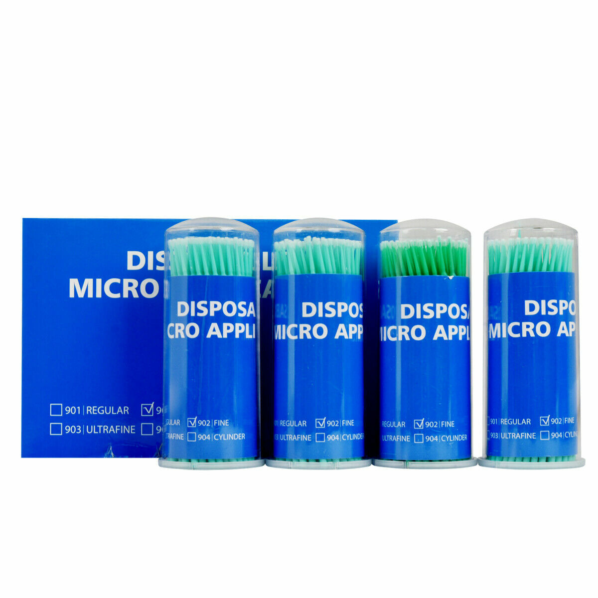 400 Pcs Dental Disposable Micro Applicator Brush Bendable Fine Blue Dia. 2mm