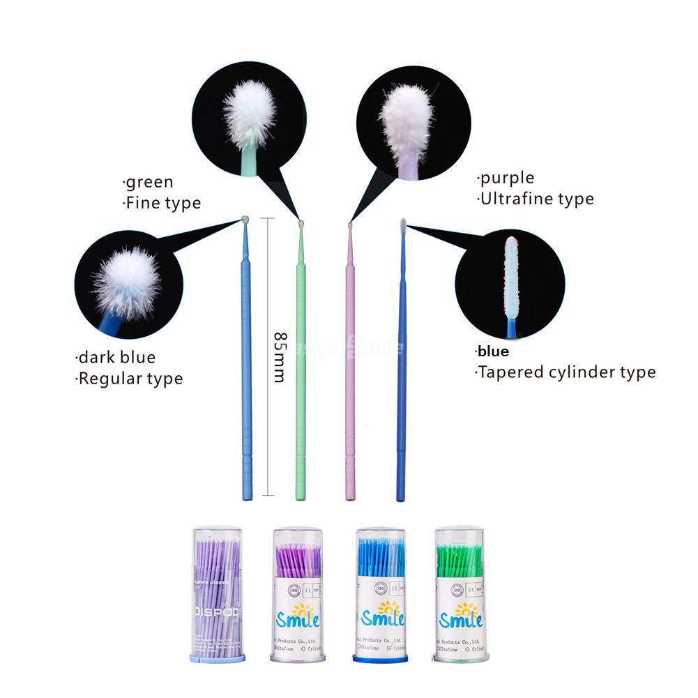 500Pcs Dental Microbrush Disposable Applicators Tips Micro Brush Dental 4 Sizes