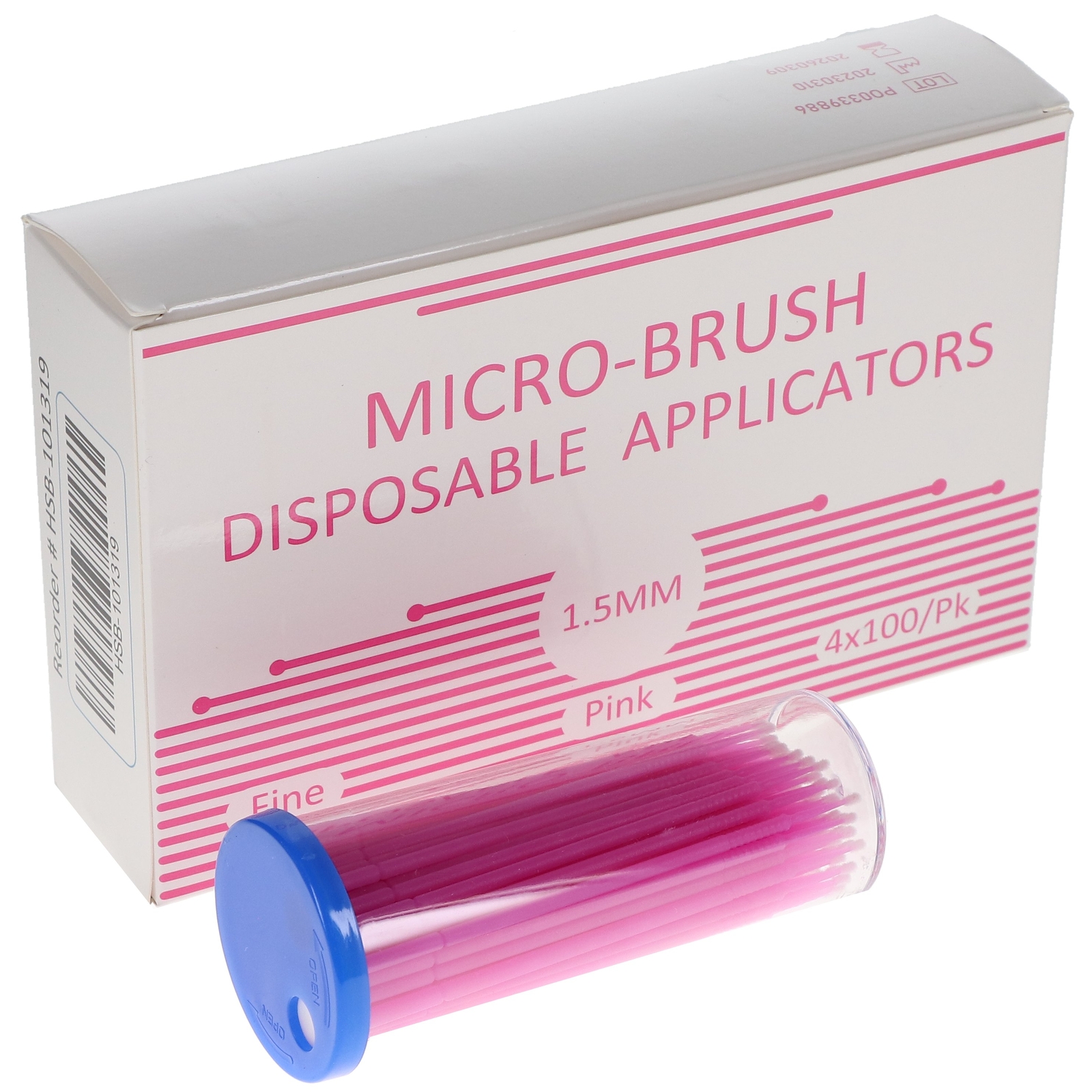 House Brand Dentistry 101319 Micro-Brush Applicators Fine Pink 4 x 100/Pk