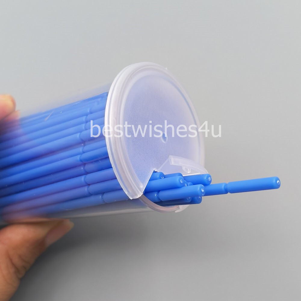 100 Pcs Microbrush Applicator Tips Dental Micro Brush Bendable Tapered Bristle
