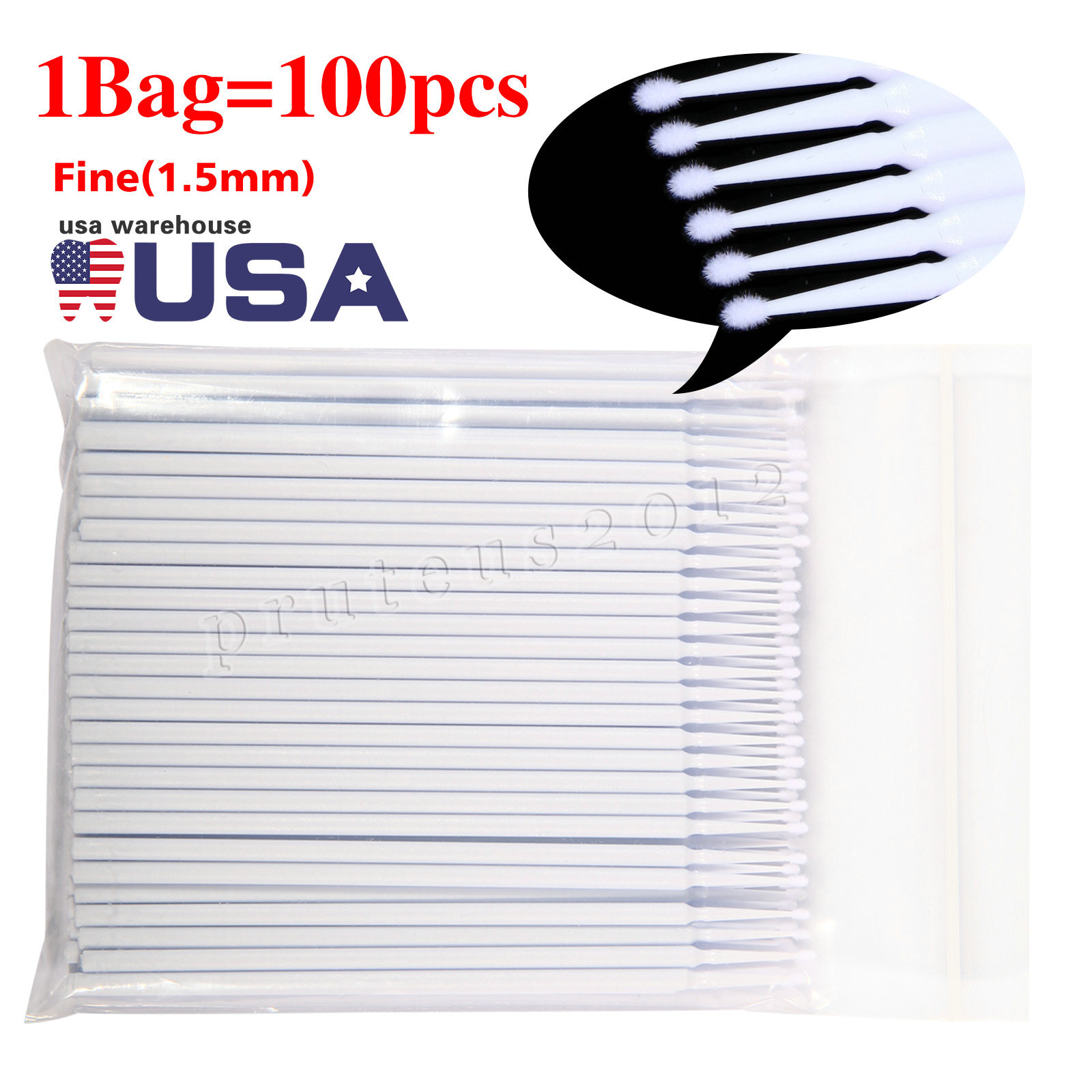 100pcs Dental Disposable MICRO Brush APPLICATOR 1.2/1.5/2.0/2.5mm USA