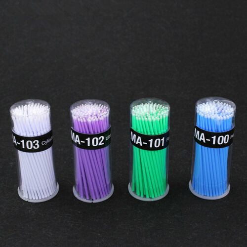400 Pcs Dental Disposable Micro Applicator Brush Bendable Fine White Dia. 2mm