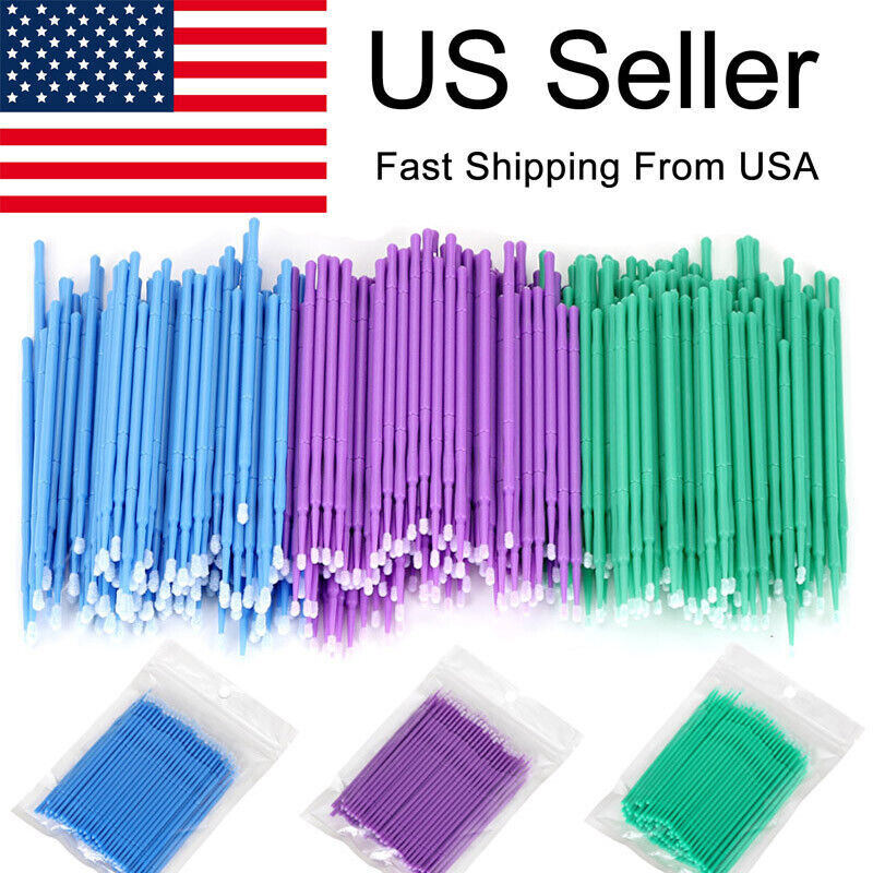 100-500 Dental Disposable Micro Brush Swab Tooth Applicators Small Medium Large