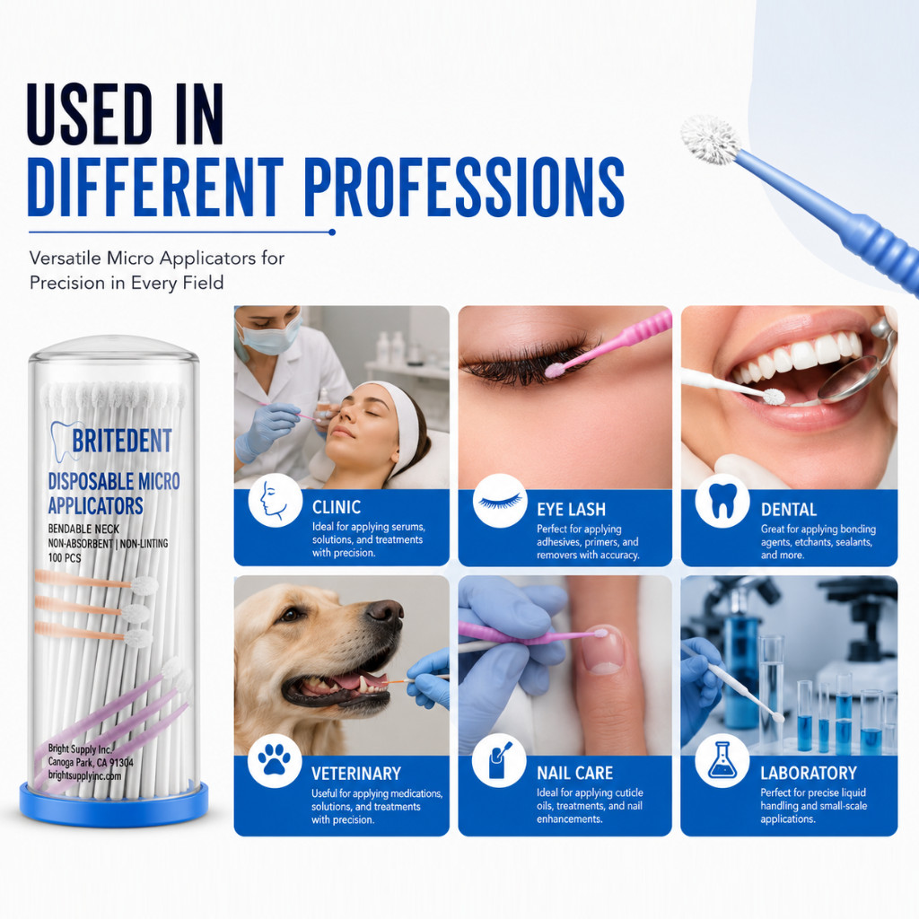 400 Dental Micro Applicators Brushes Disposable Bendable Fine Regular Superfine