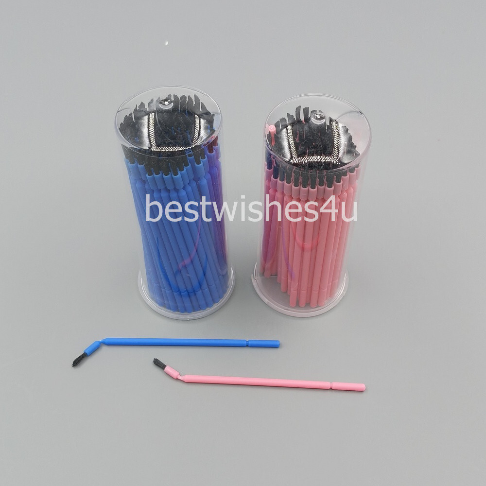 100 Pcs Microbrush Applicator Tips Dental Micro Brush Bendable Tapered Bristle