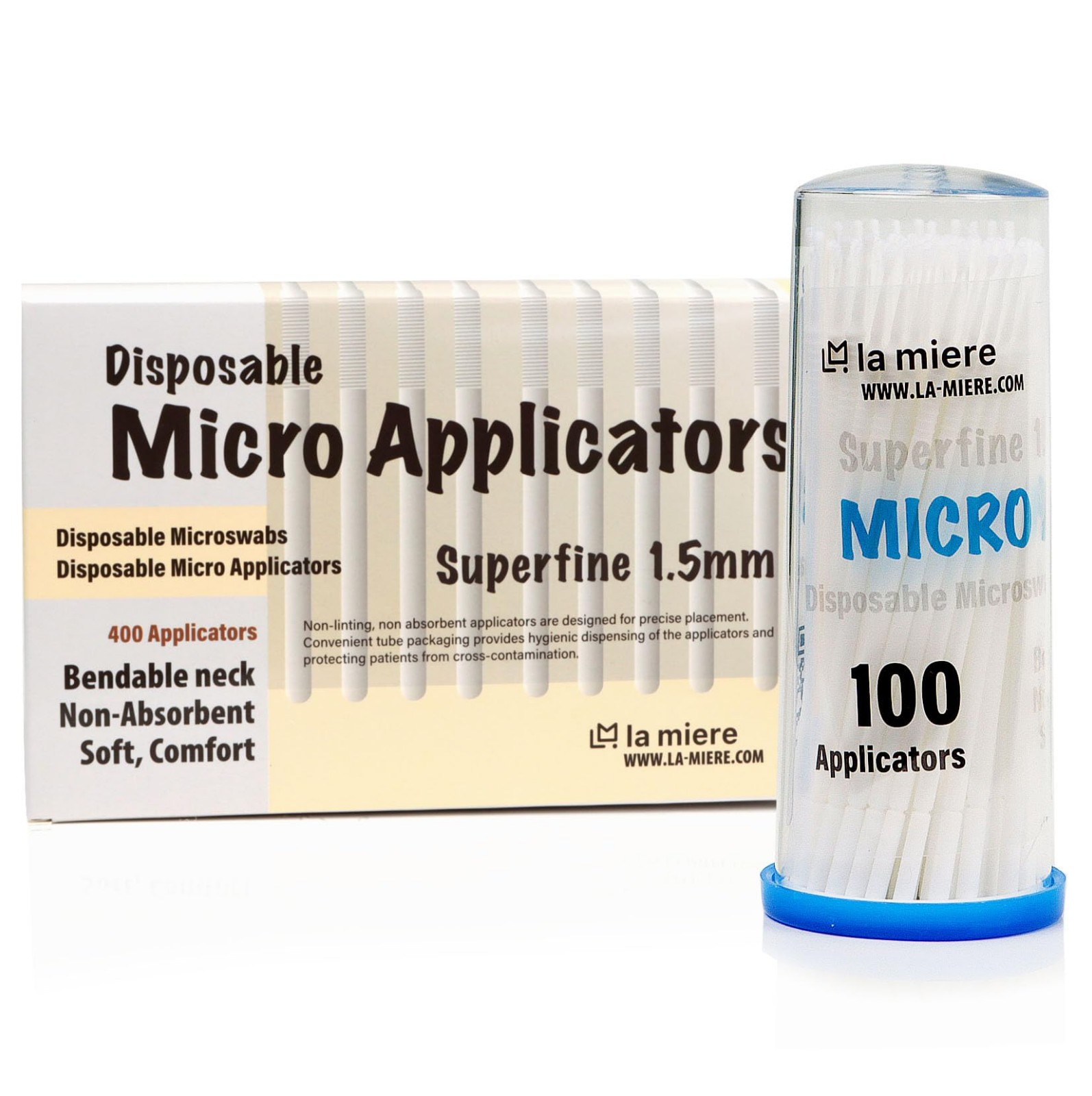 Caja de 400 aplicadores microcepillos dentales flexibles