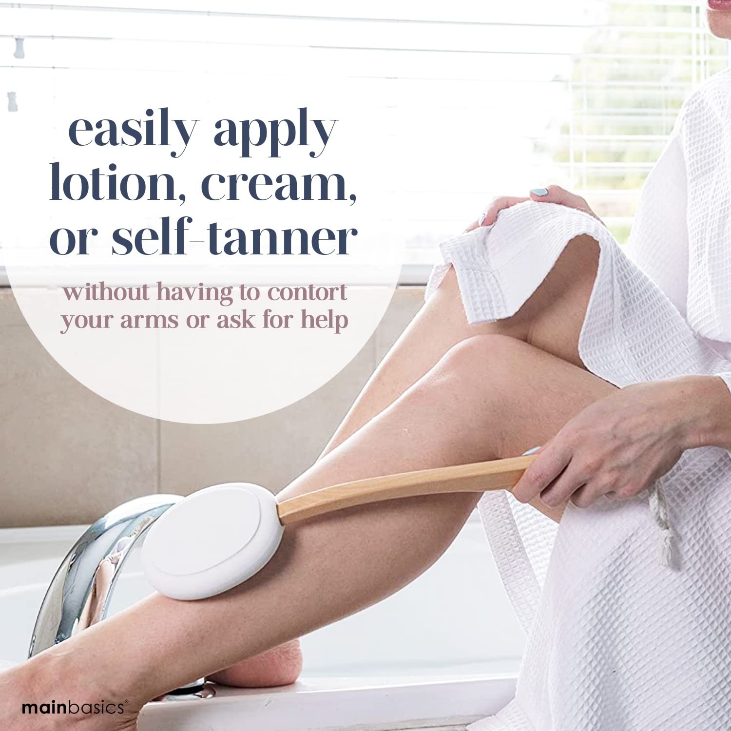 MainBasics Back Lotion Applicator – Long Handle, 1 Count (Pack of 1)