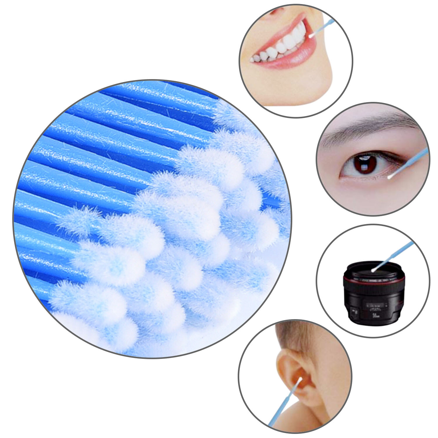 400 Microbrush Micro Brush Applicator Tips for Makeup Eyelash Dental Super Fine
