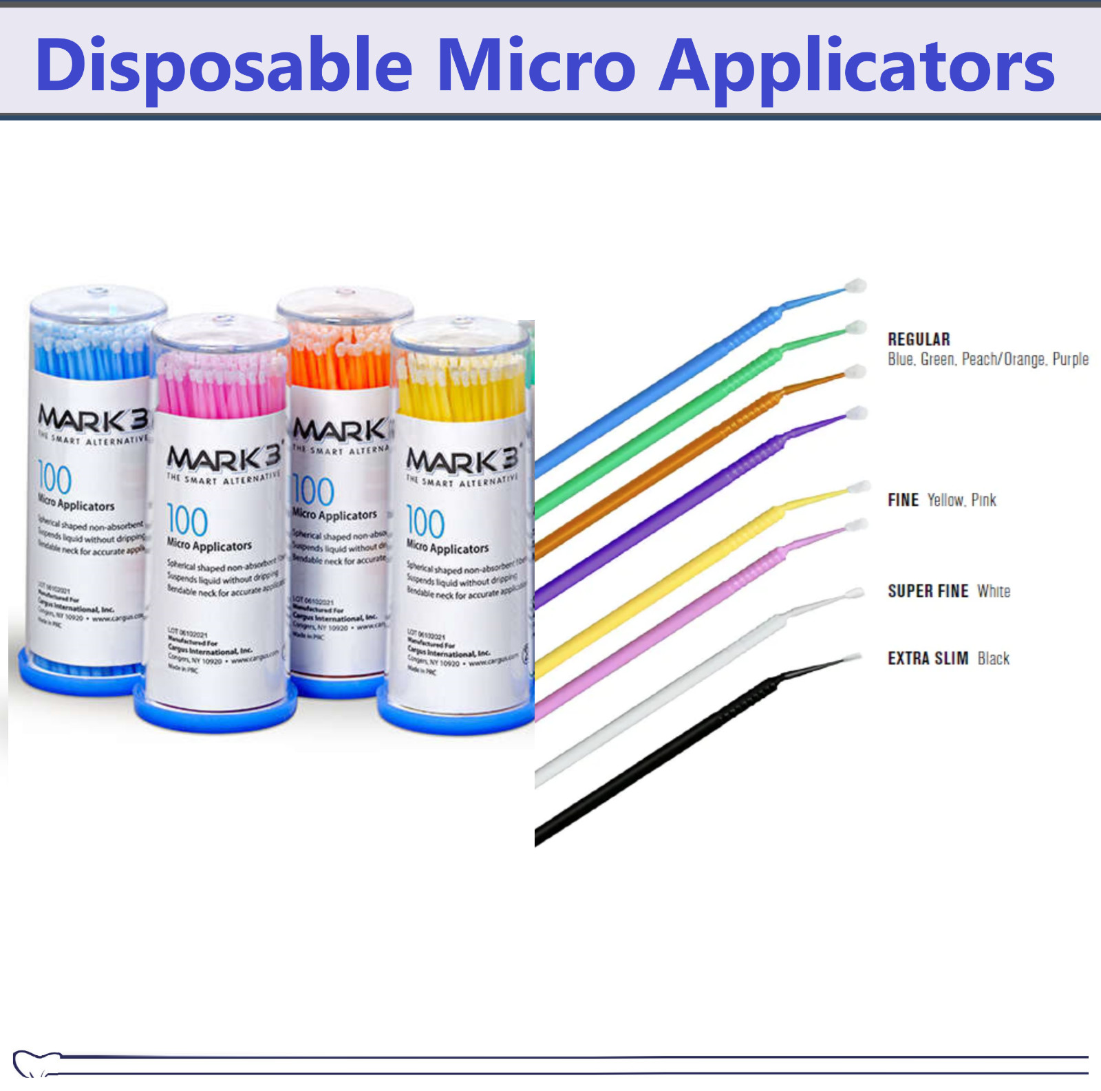 400 Microbrush Micro Brush Applicator Tips Regular, Fine, Super Fine Dental USA