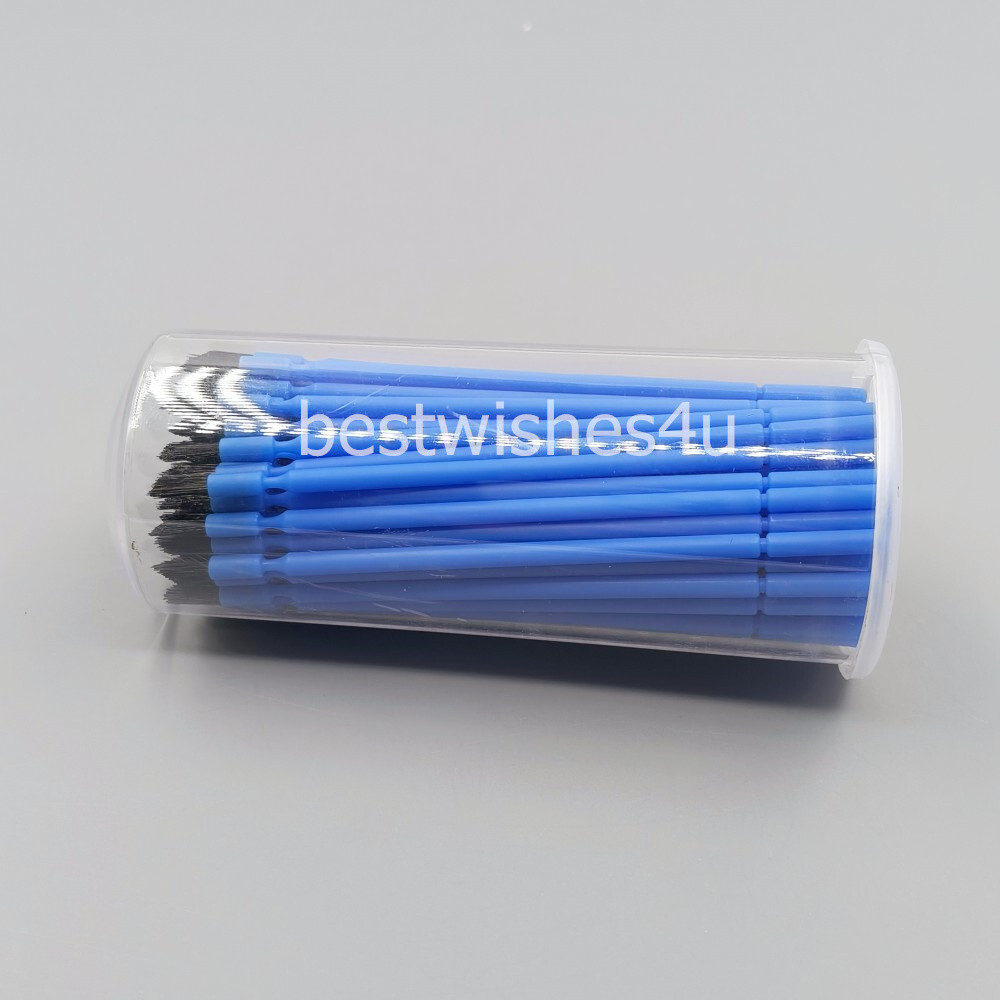 100 Pcs Microbrush Applicator Tips Dental Micro Brush Bendable Tapered Bristle