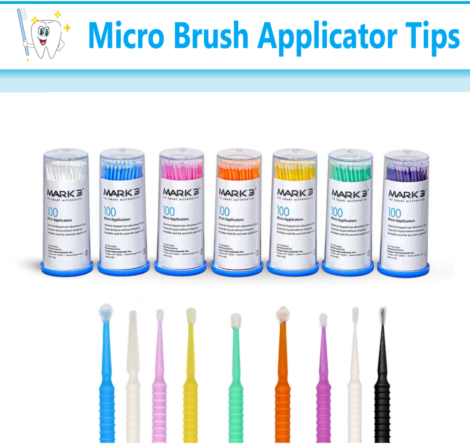 100-1000 Microbrush Micro Brush Applicator Tips Regular, Fine, Super Fine Dental