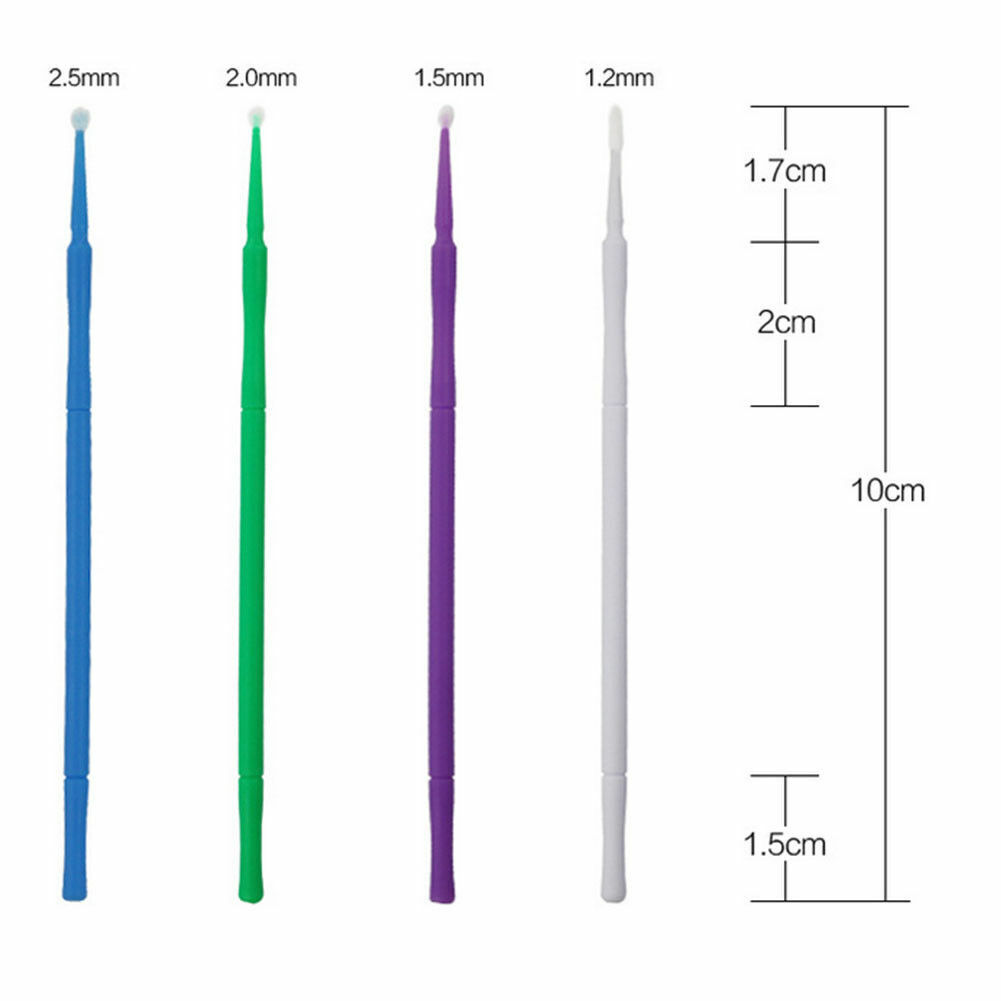 800件装一次性牙科微型刷牙器头1.2/1.5/2.0/2.5毫米各2包