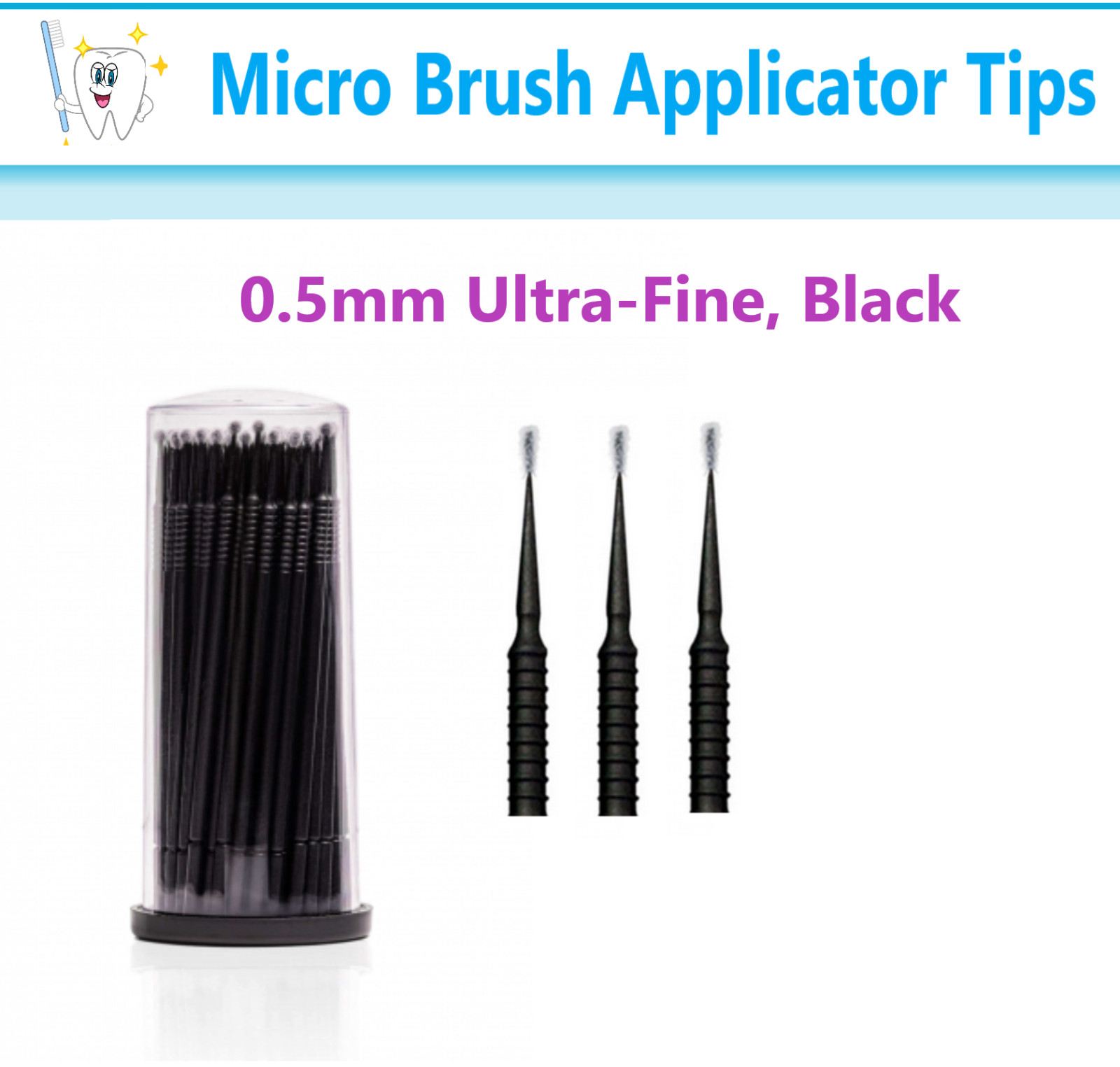 100-1000 Microbrush Micro Brush Applicator Tips Regular, Fine, Super Fine Dental