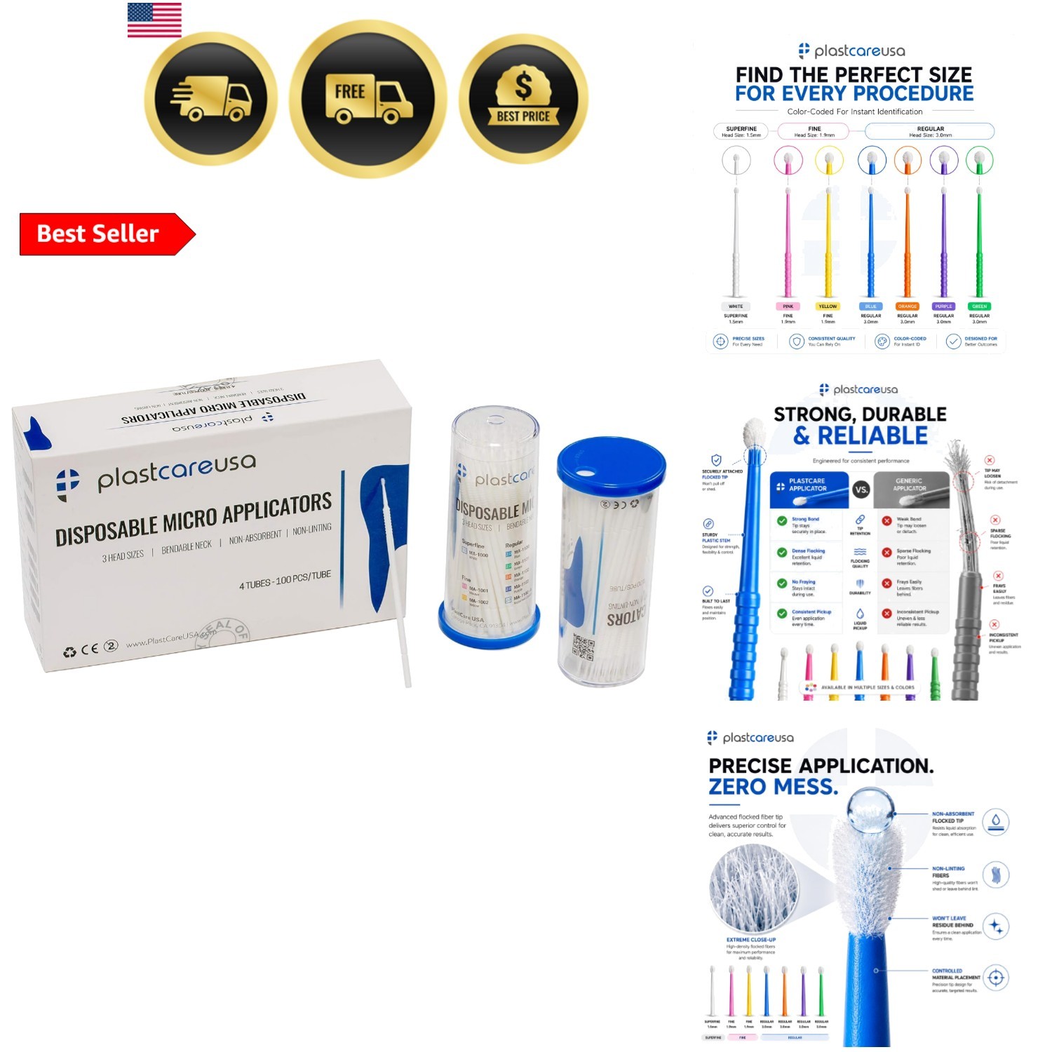 400 Superfine Micro Applicator Brushes – Disposable Dental Microbrushes with …