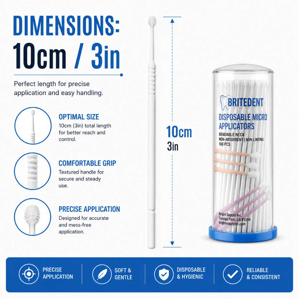 400 Dental Micro Applicators Brushes Disposable Bendable Fine Regular Superfine