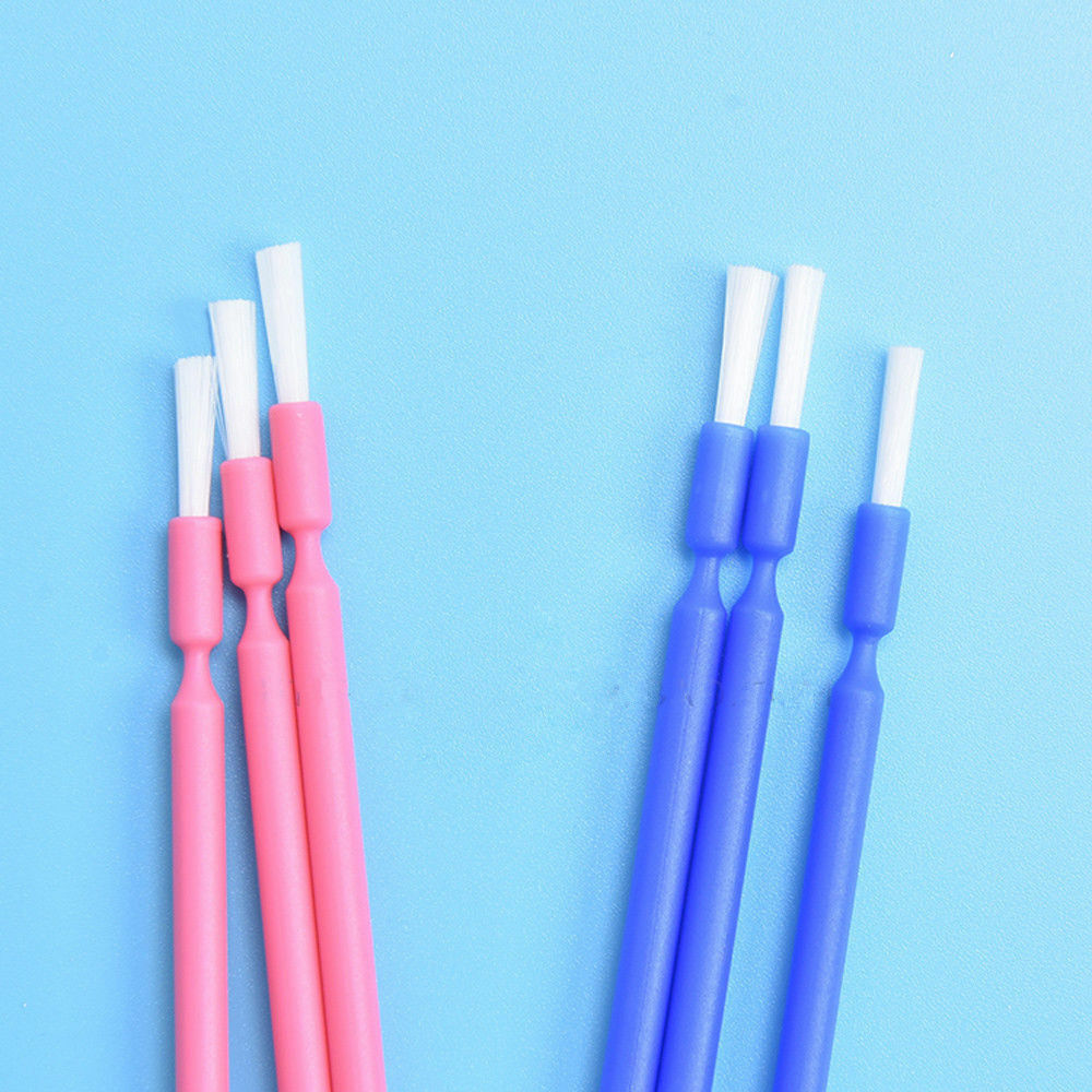100 Pcs Dental Oral Disposable Micro Brush Applicator Bendable Long Shank Pink