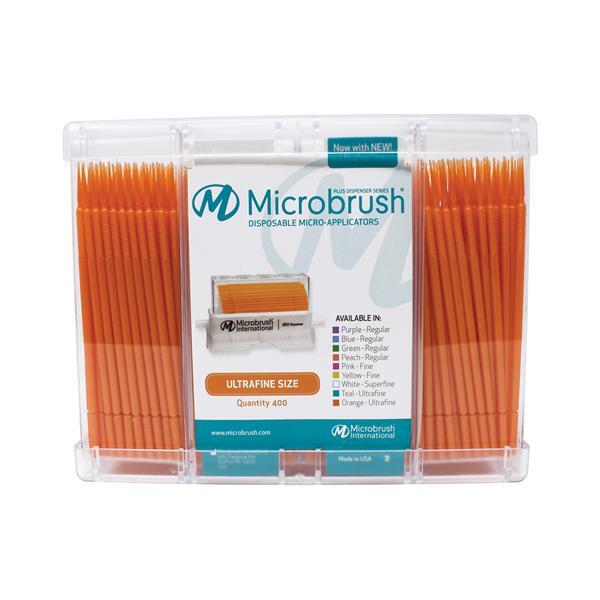 Microbrush PU400OR Plus Micro Applicators Dispenser Ultra Fine Orange 400/Pk