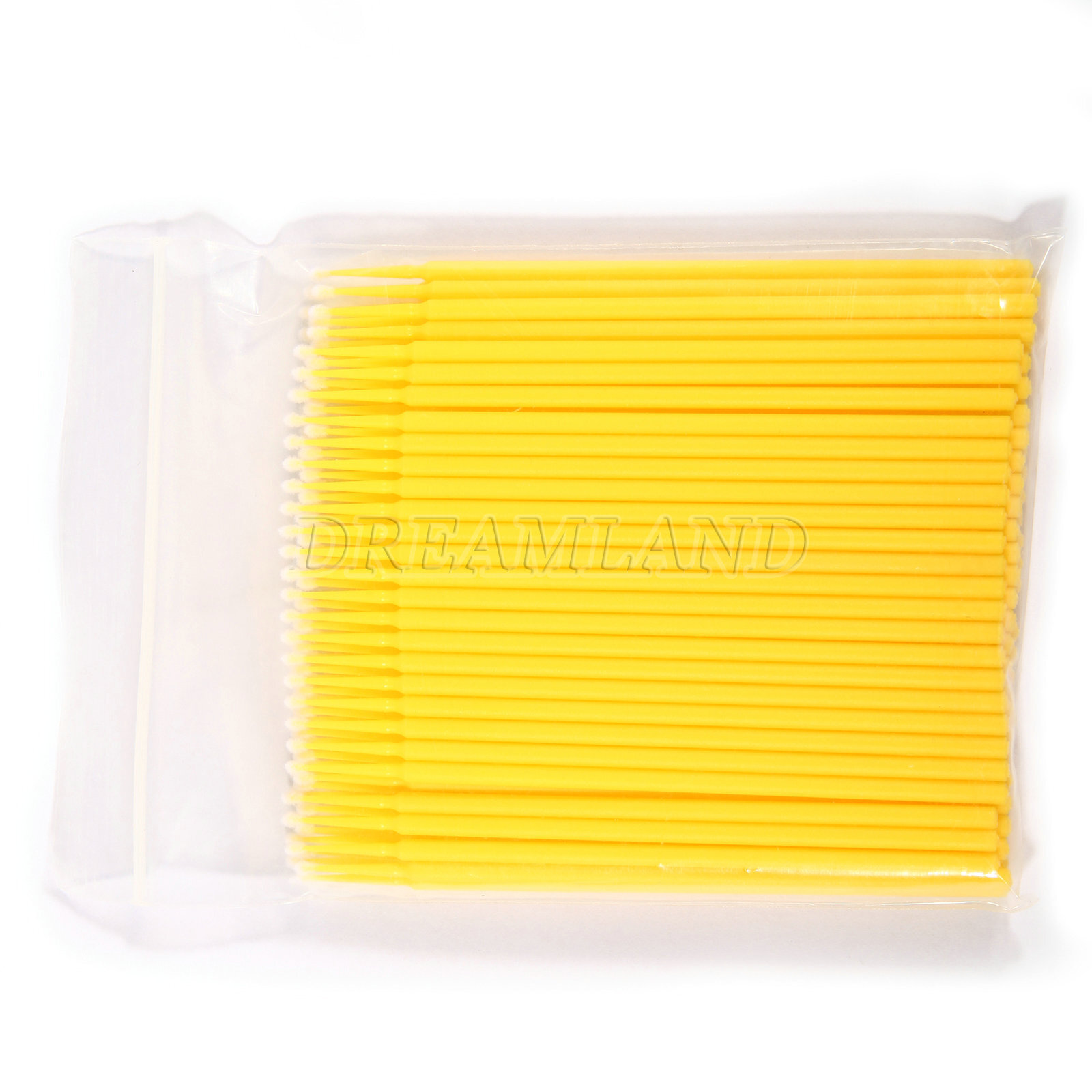 100PCS Dental Micro Brush Disposable Materials Tooth Applicators 2.0mm Yellow