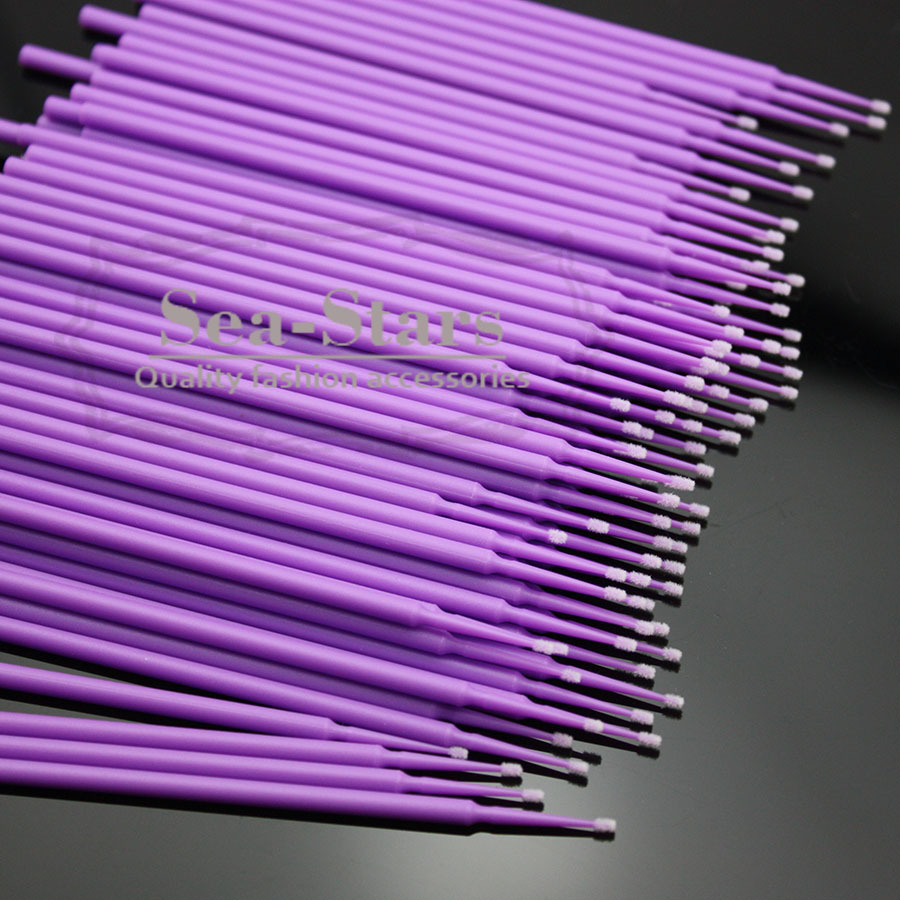 NEW 400 PCS Dental Micro Applicator Brush Disposable Bendable Ultrafine Purple