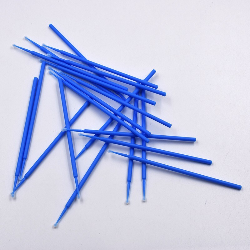 100 Pcs/Pack Disposable Dental Micro Tooth Bendable Brush Materials 2.5mm Blue