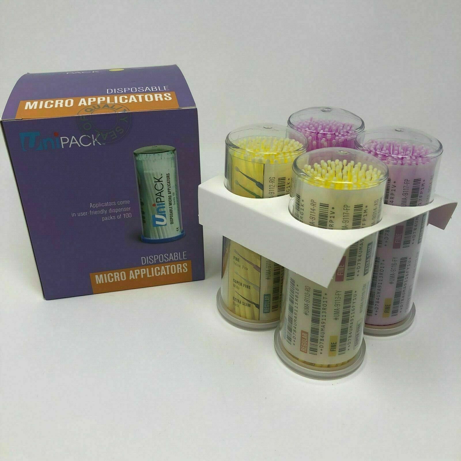 4x100pcs Dental Microbrush Applicators Tips Regular Fine Super Fine UniPack