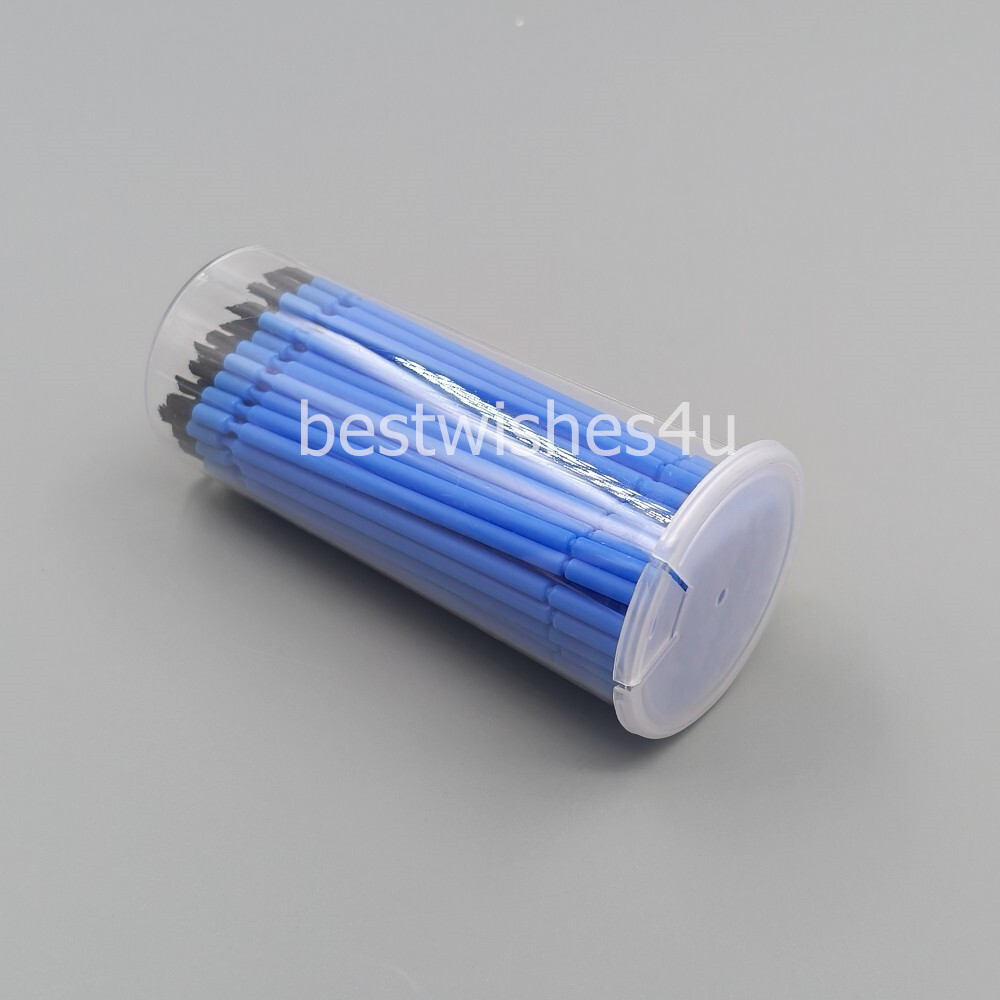 100 Pcs Microbrush Applicator Tips Dental Micro Brush Bendable Tapered Bristle