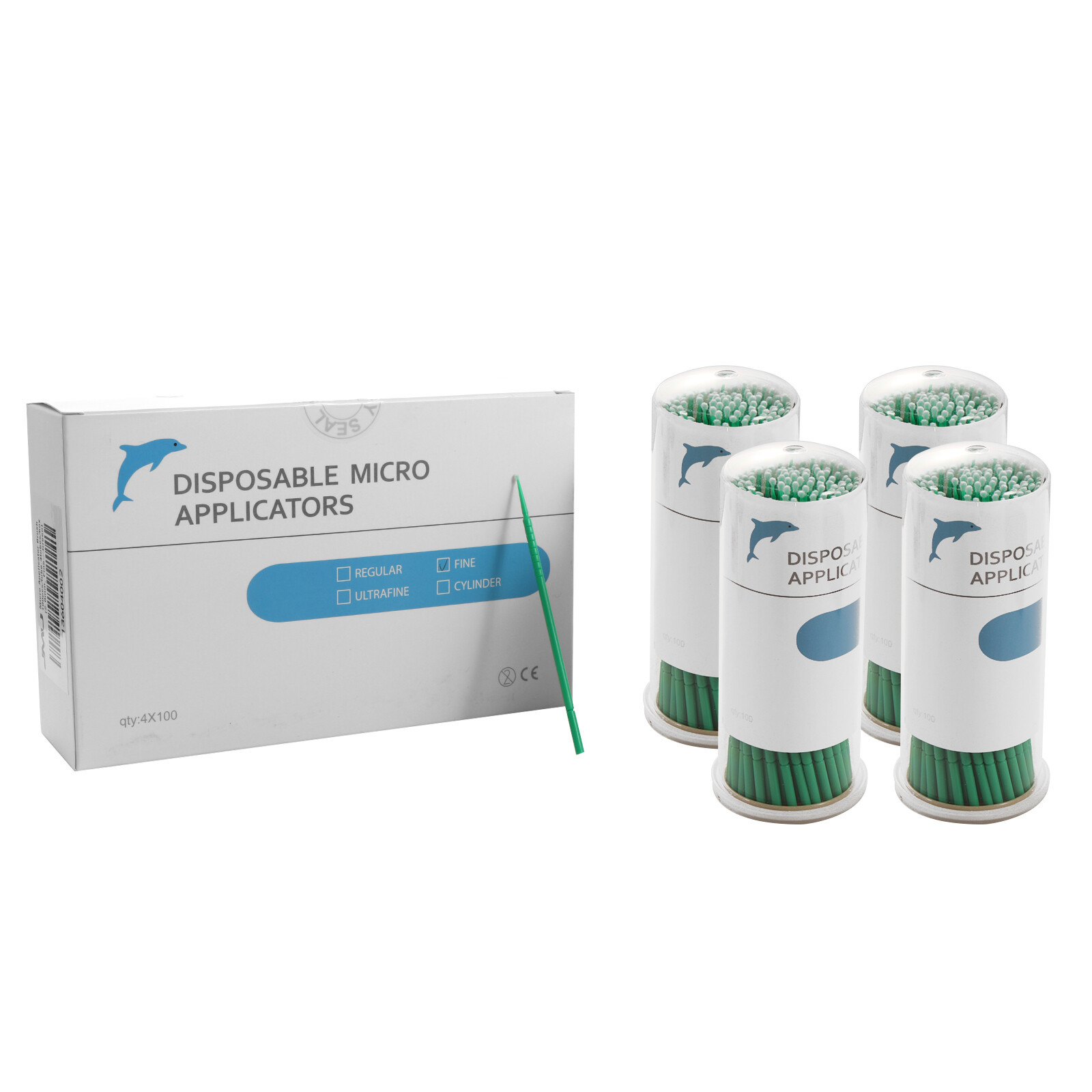 2000pcs Dental Disposable Material Micro Brush Tooth Applicator Cylinder/Fine