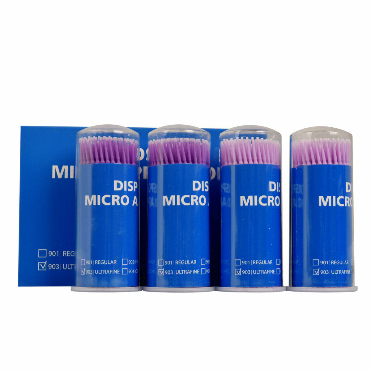 400 Pcs Dental Disposable Micro Applicator Brush Bendable Fine Blue Dia. 2mm