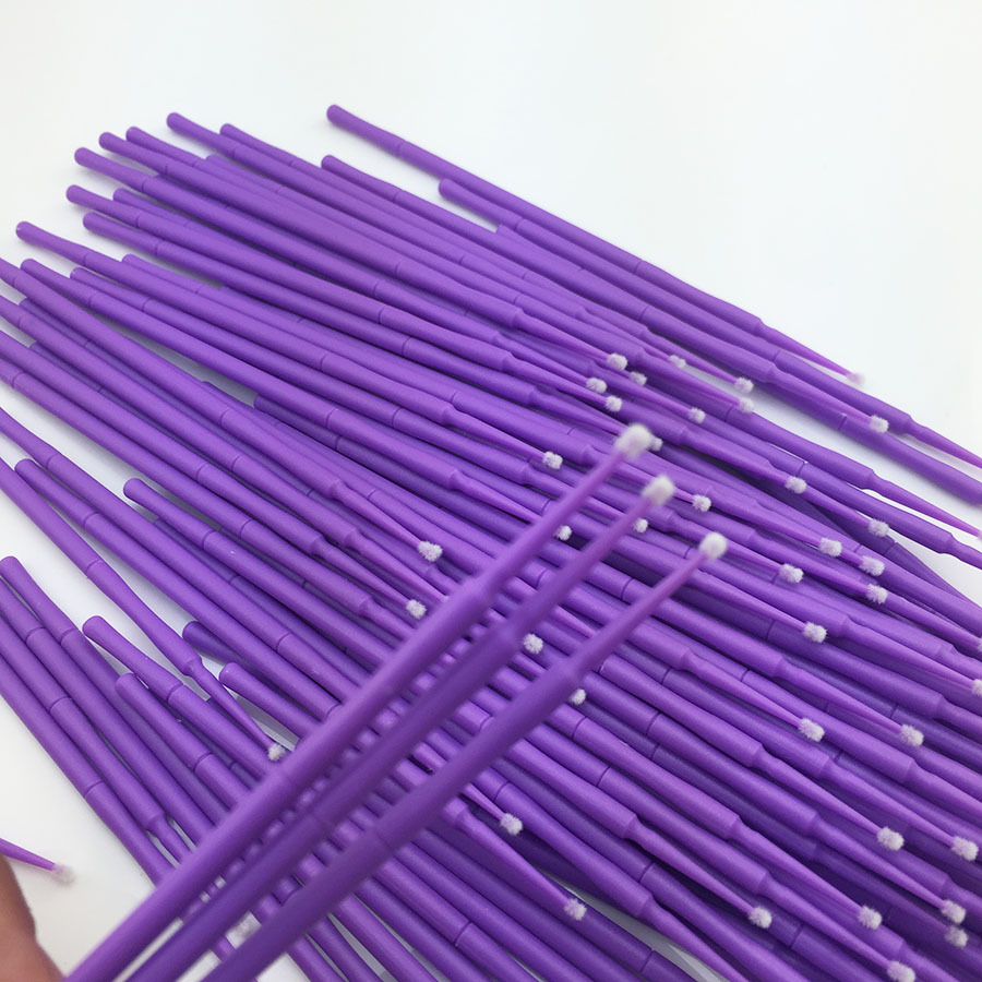 800 PCS Size 1.5 mm Purple Color Dental Disposable Micro Applicator Brush