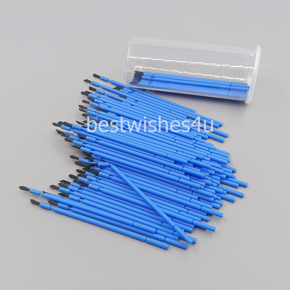 100 Pcs Microbrush Applicator Tips Dental Micro Brush Bendable Tapered Bristle