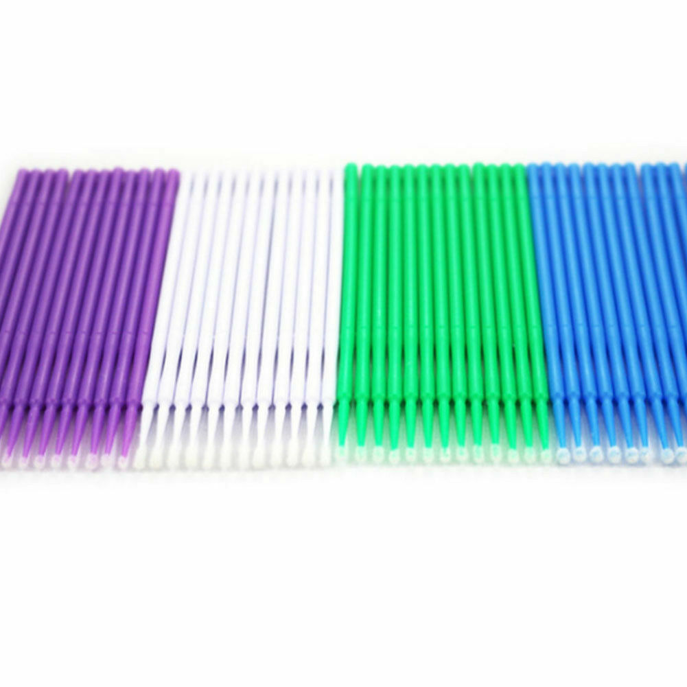 100 Pcs Dental Disposable Bendable 1.0mm Micro Applicator Brush Material Purple