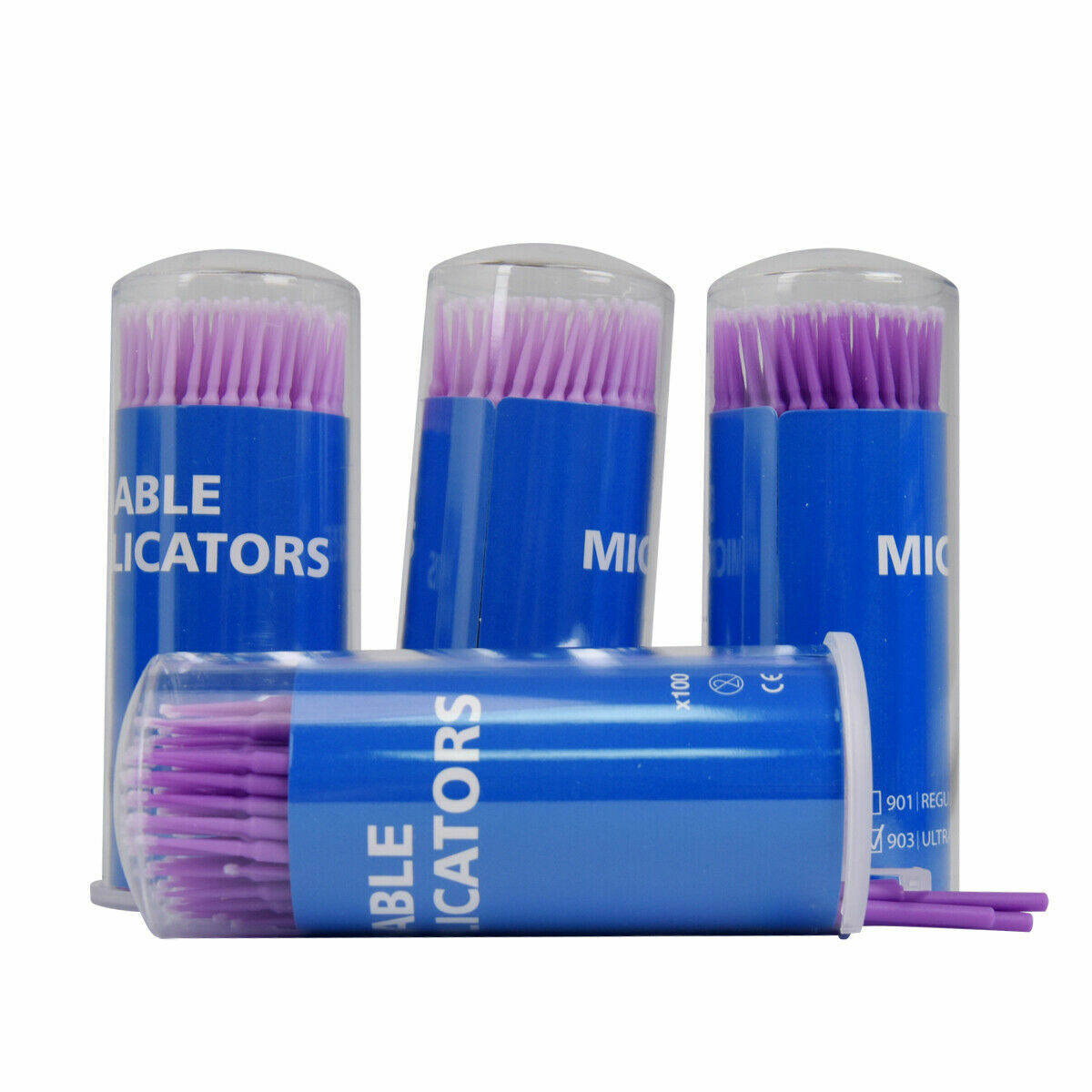 400 Pcs Dental Disposable Micro Applicator Brush Bendable Fine Blue Dia. 2mm