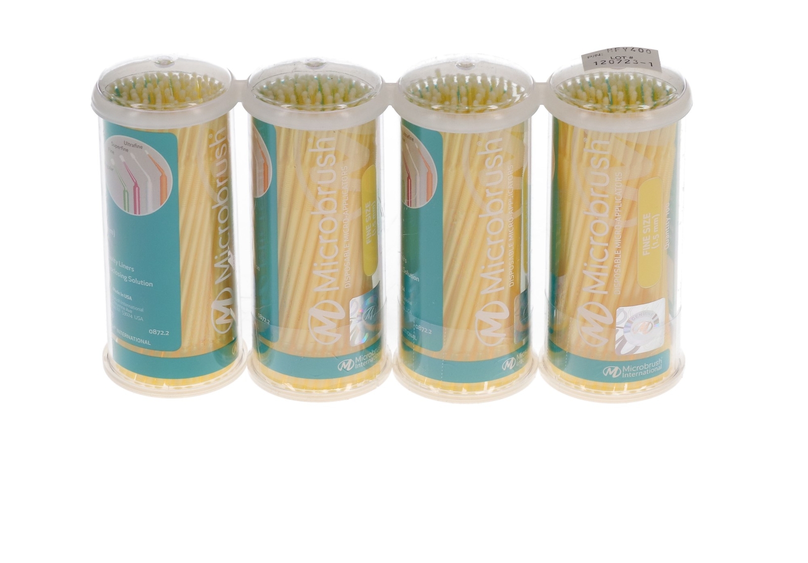 Microbrush MFY400 Tube Series Bendable Micro Applicators Fine Yellow 400/Bx