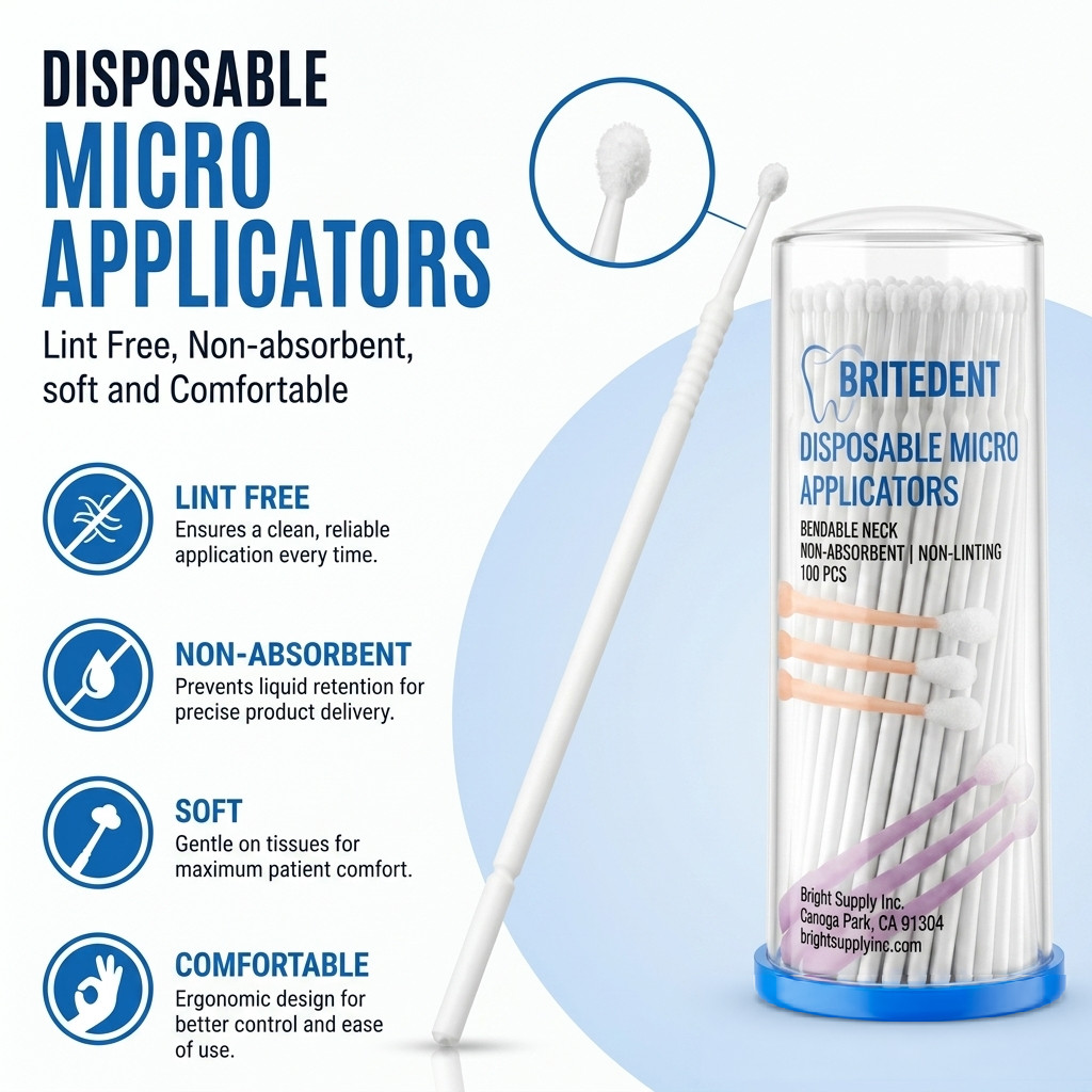400 Dental Micro Applicators Brushes Disposable Bendable Fine Regular Superfine