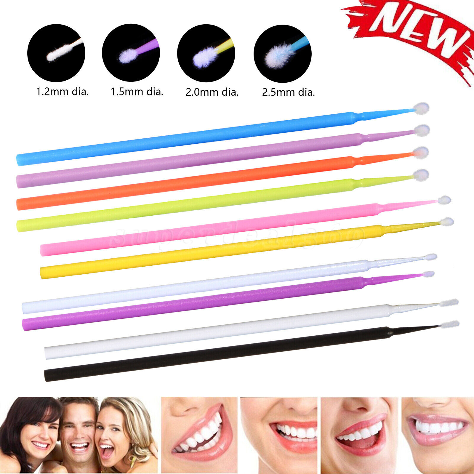 Microbrush Applicator Tips Dental Micro Brush Regular/Fine/Super Fine 100/pk dn
