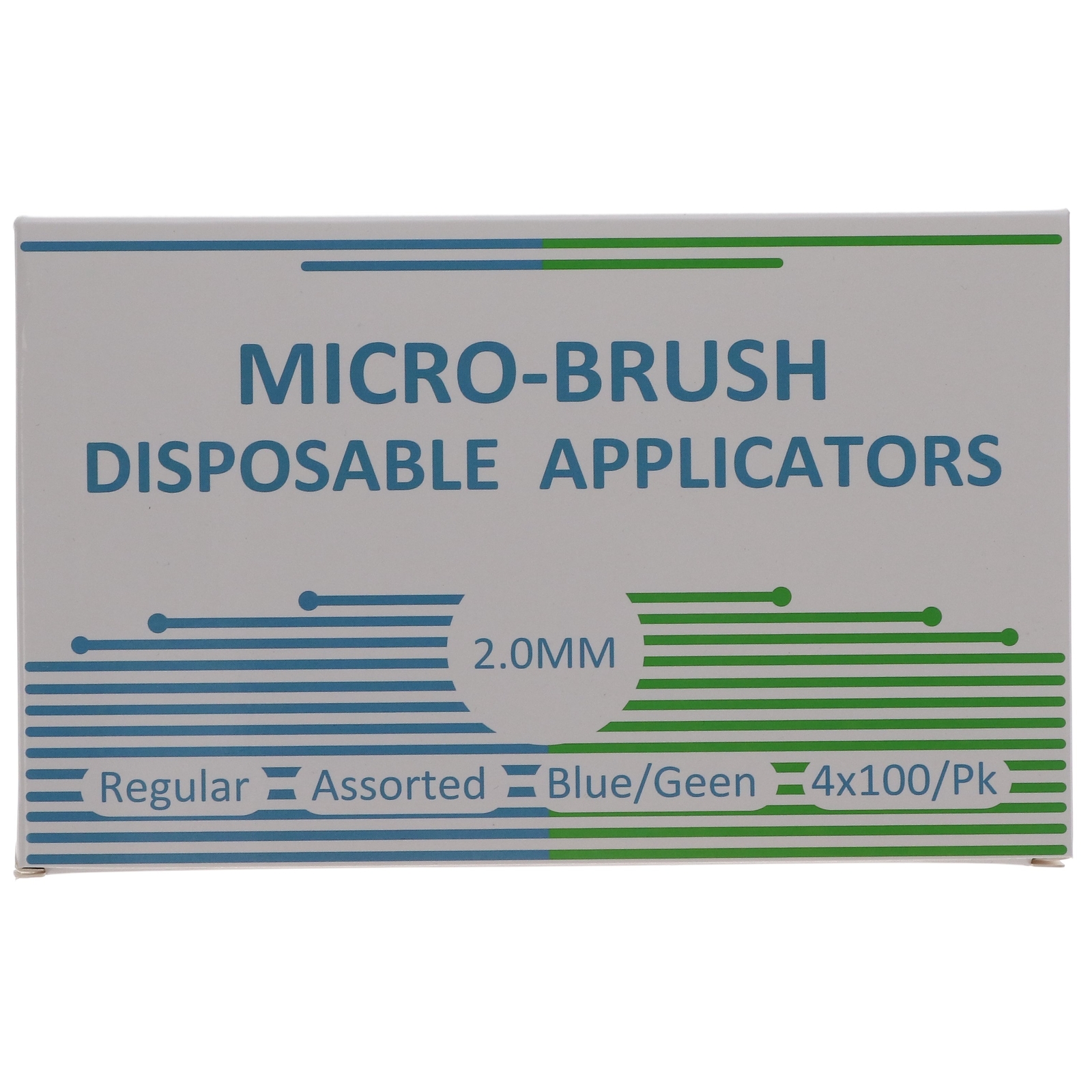 House Brand Dentistry 101315 MicroBrush Applicators Regular Blue/Green 4 x 100Pk