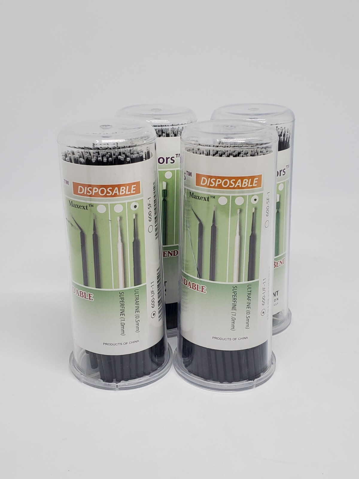 Lot Of 400 MaxMicro 0.5mm UltraFine Tip Micro Applicators, Black, 600-UF-11