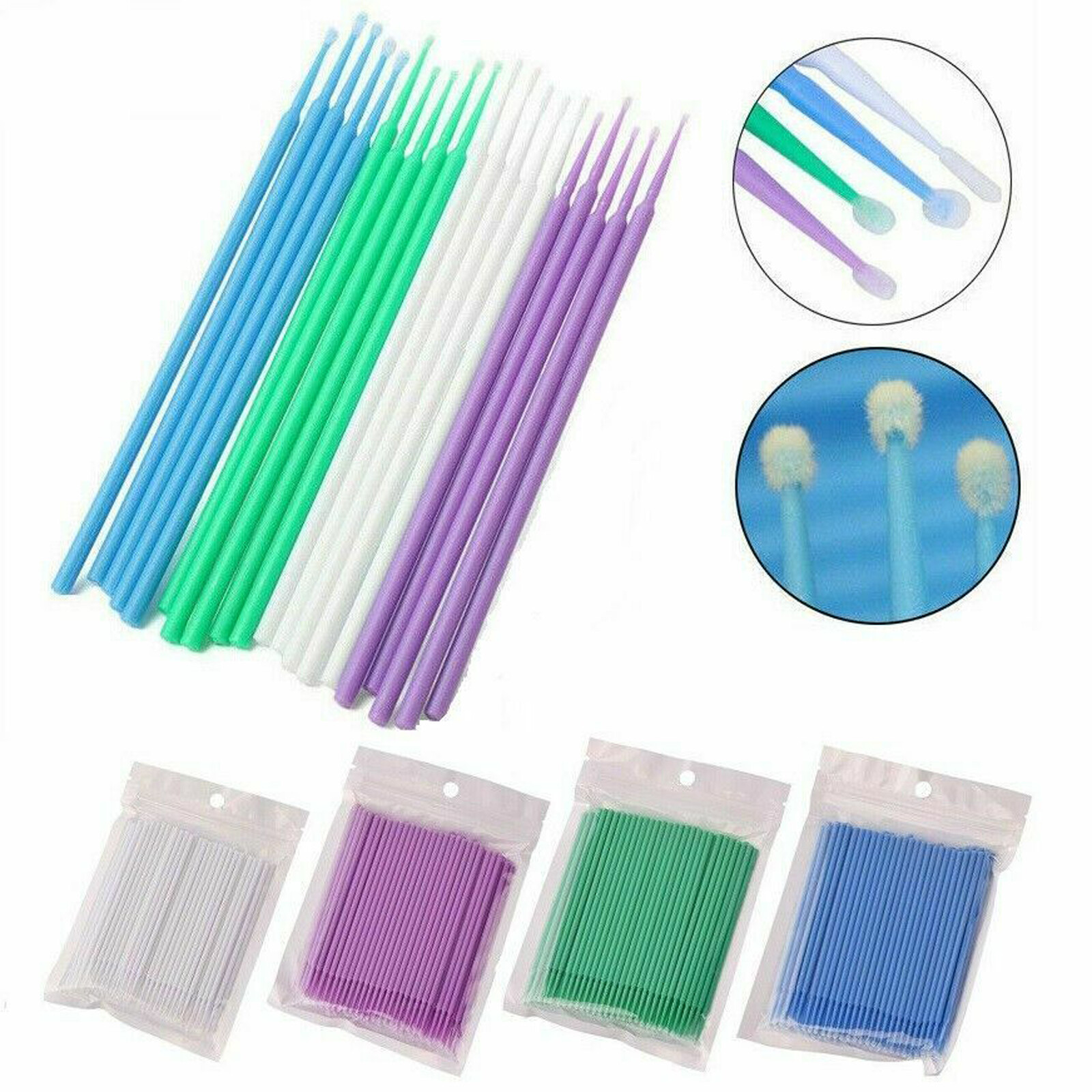 Dental Microbrush Disposable Bendable Applicators Tips Micro Brush Cleaning