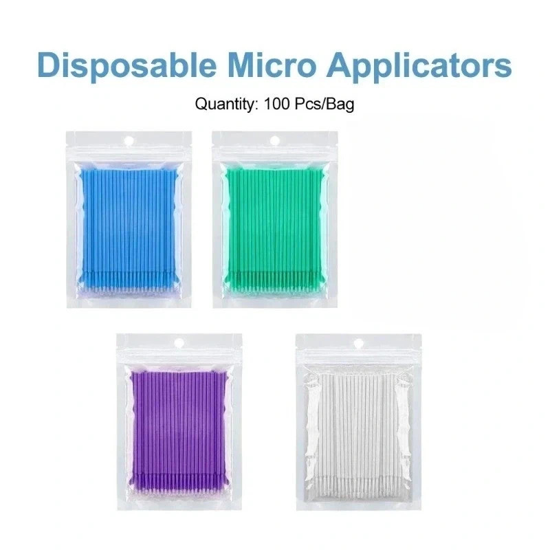 100Pcs Dental Micro Brush Disposable Tooth Applicators Tips Cylinder/Fine/Medium