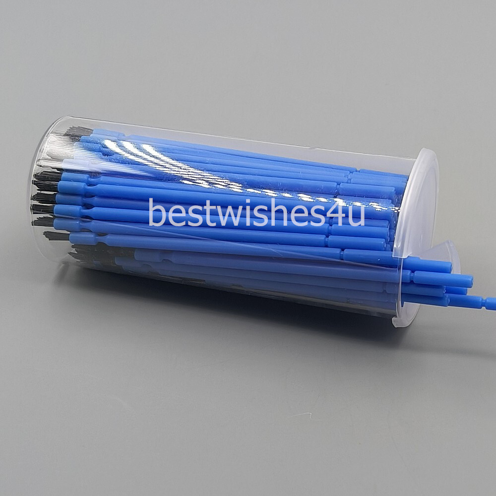 100 Pcs Microbrush Applicator Tips Dental Micro Brush Bendable Tapered Bristle